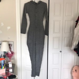 Grey onesie from fashion Nova